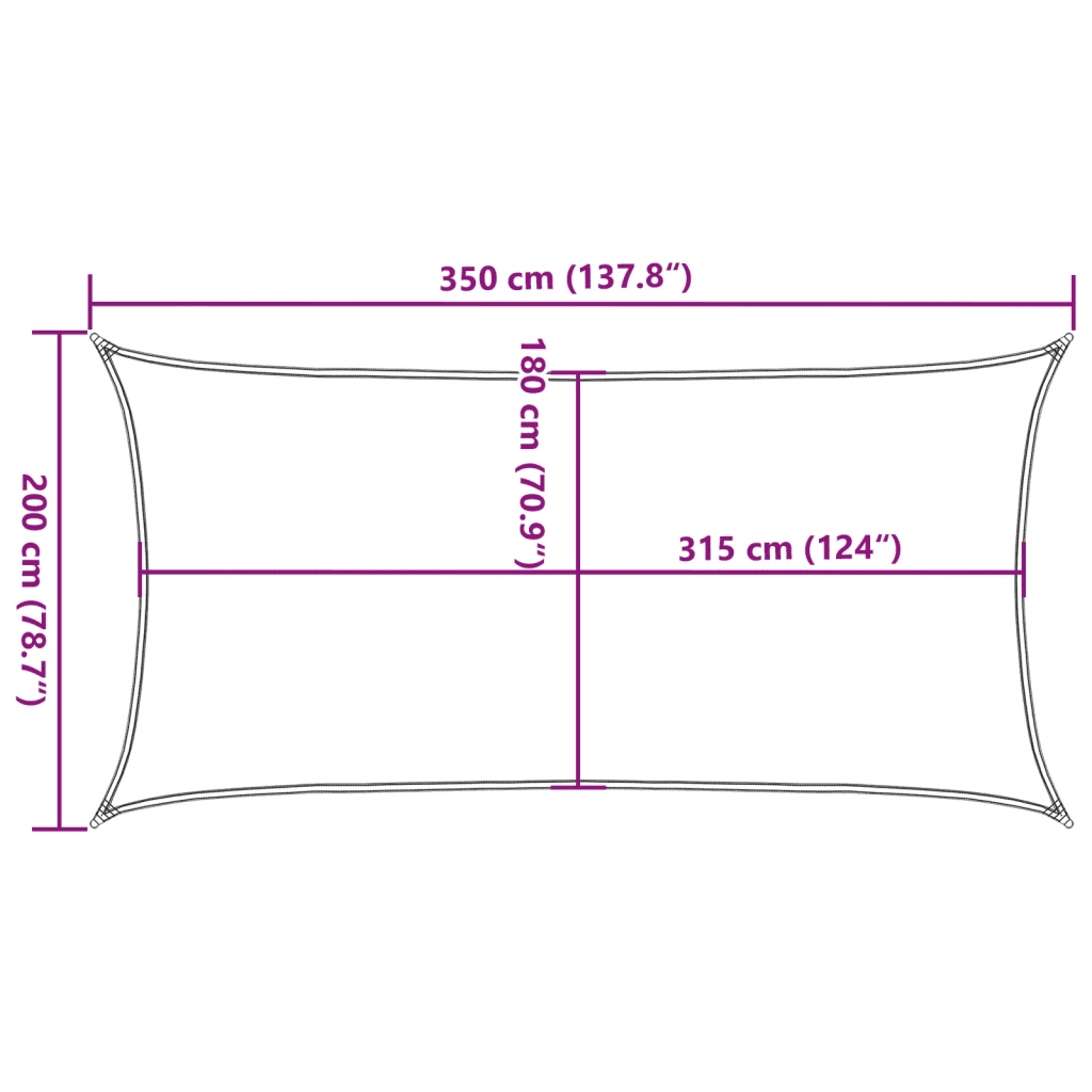 Vela Parasole-Telo Ombra-Vela Ombreggiante 160 g/m2 Nera 2x3,5 m in HDPE