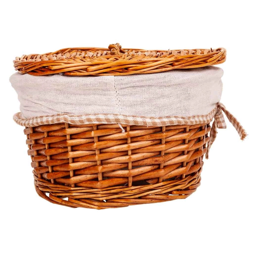 Set di 2 scatole in vimini marrone