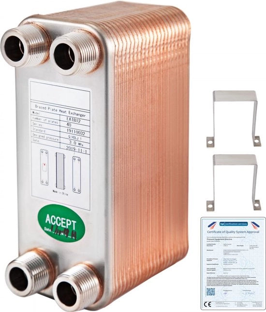 Scambiatore di calore per piastre Dimensioni 19,4 x 7,1 x 11,8 cm Scambiatore di piastre