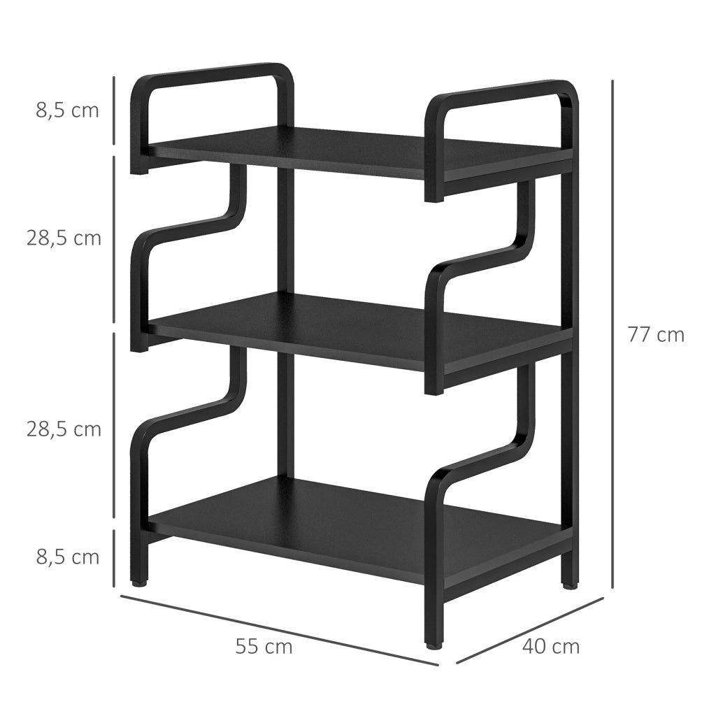 Libreria scaffale 3 livelli ¨C Minimal ¨C metallo nero 55x40x77
