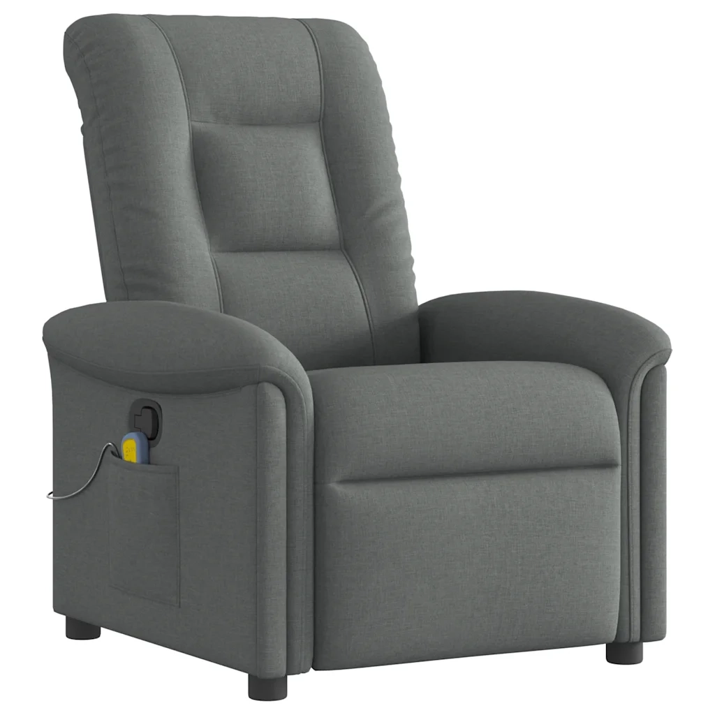 Poltrona reclinabile massaggiante in tessuto grigio scuro 4015627