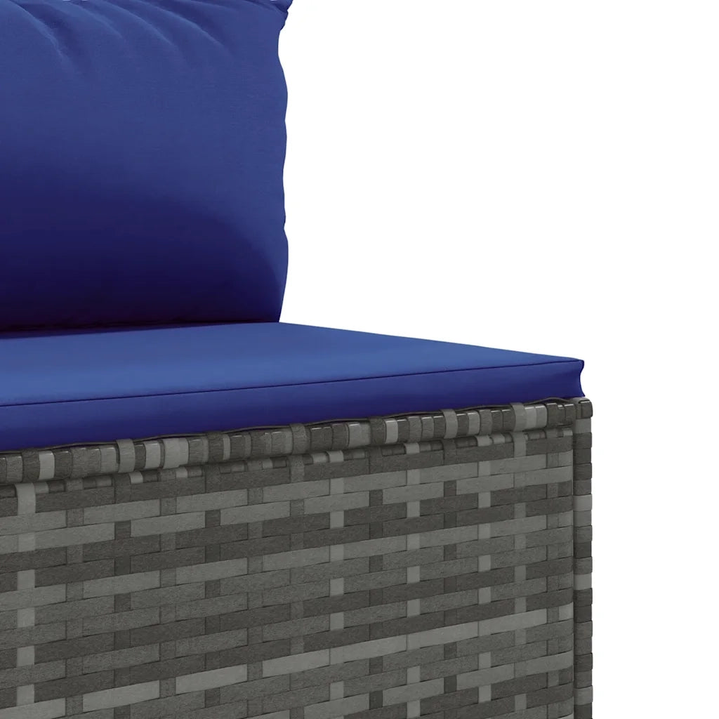 Set Divani da Giardino 6 pz con Cuscini in Polyrattan Grigio 3308143