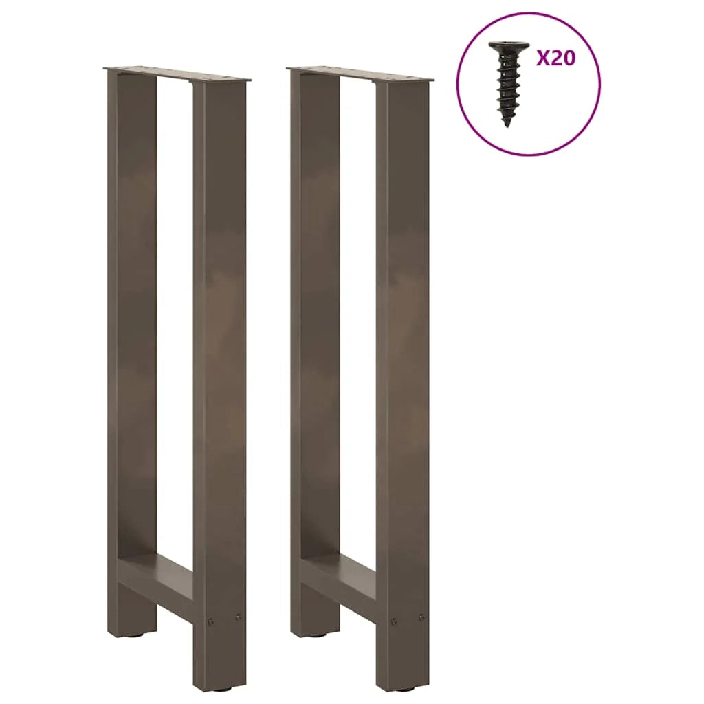 Set di 2 gambe per tavolo da bar in acciaio naturale robuste ed esteticamente gradevoli 40 x 100 cm 02_0057579