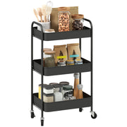 Carrello Cucina 3 Ripiani con Ruote ¨C Xylo ¨C 45x30,6x79 cm Nero