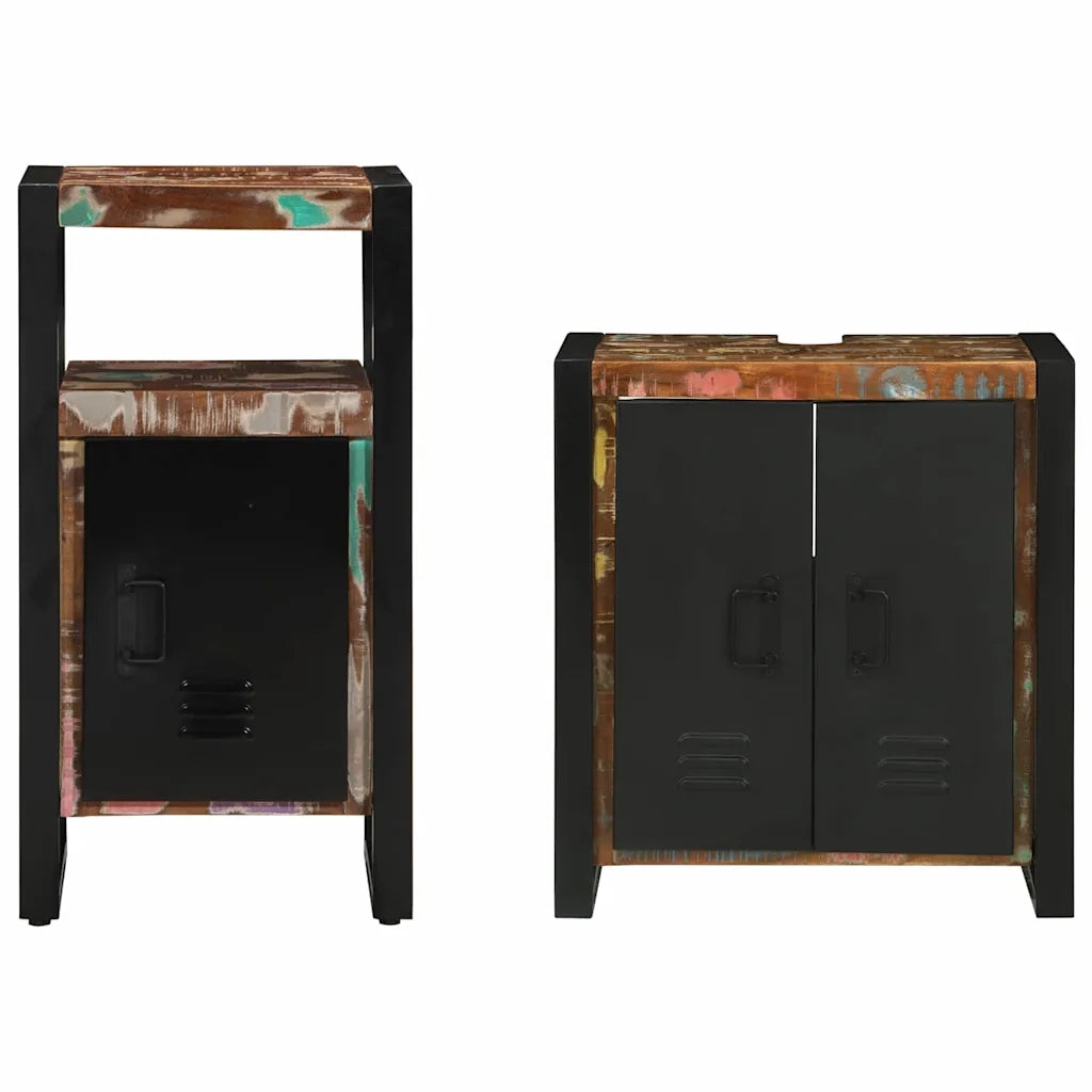 Set di mobili per il bagno 2 pcs Legno Recuperato Massello 3305601
