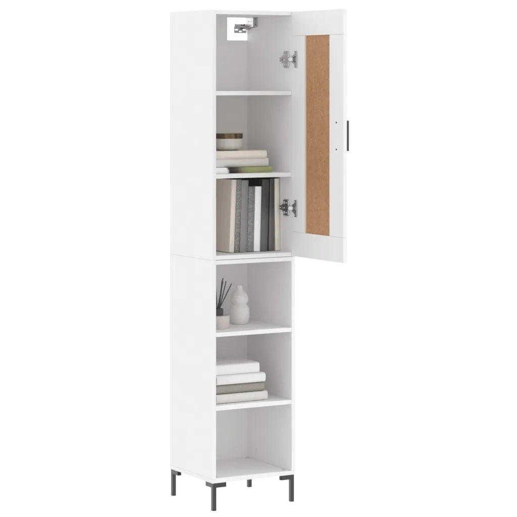 Credenza | Madia | Buffet da pranzo | Armadio da pranzo Bianca 34,5x34x180 cm in Legno Multistrato