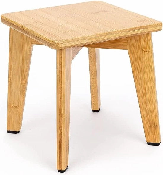Scaffale di bambù per bambini e adulti - ecologico e robusto - scaffale per bagno e cucina - compattabile e versatile - 10 pollici scaffale di legno con gambe corte