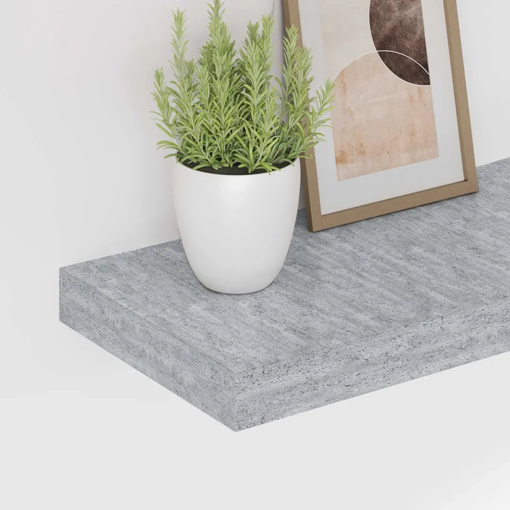 Scaffali a Parete 2 pz Grigio Cemento 60x23,5x3,8 cm in MDF 326598