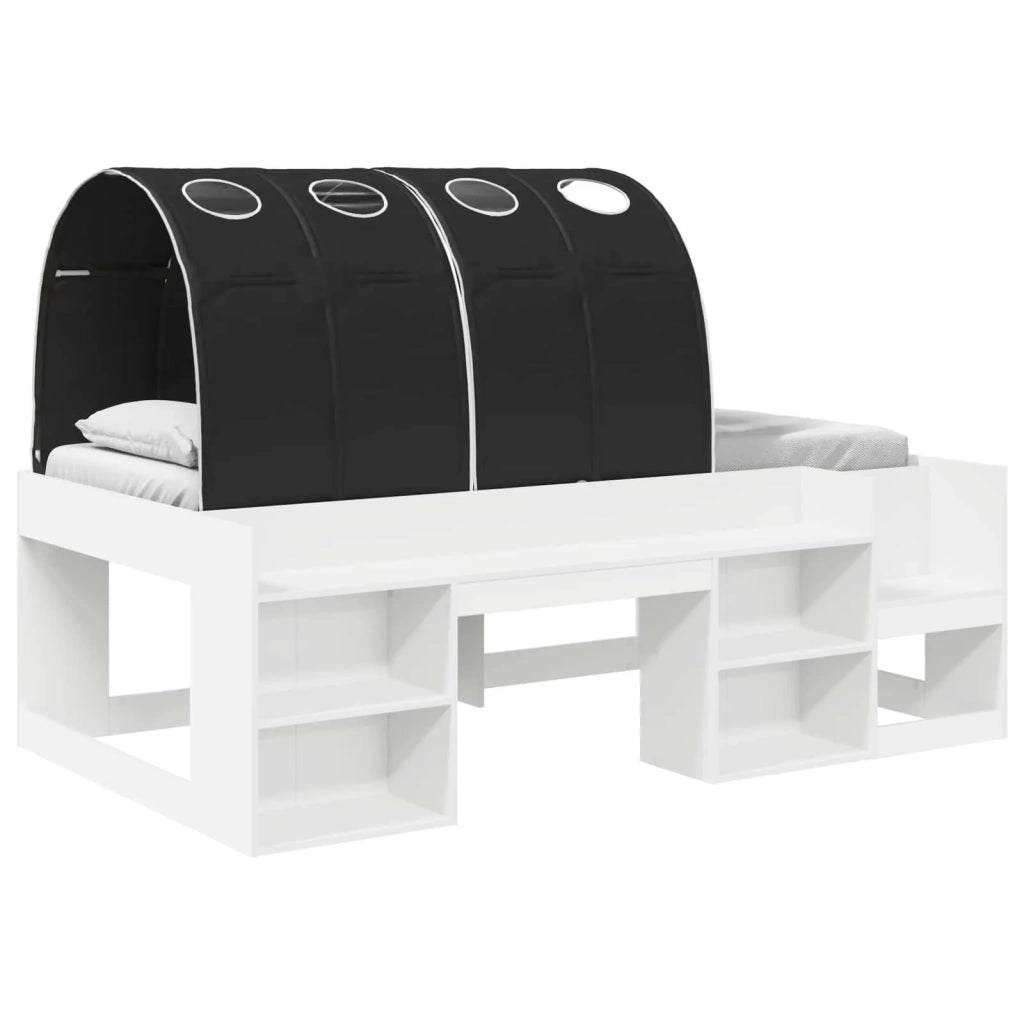 Letto alto per bambini con storage 3 pz Bianco e Nero 3423598