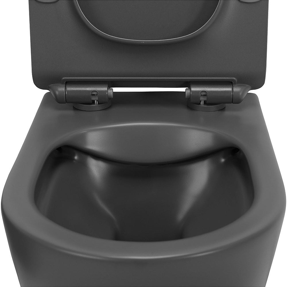 Copriwc a sgancio rapido originale in termoindurente ultraslim soft-close grigio opaco Tokyo