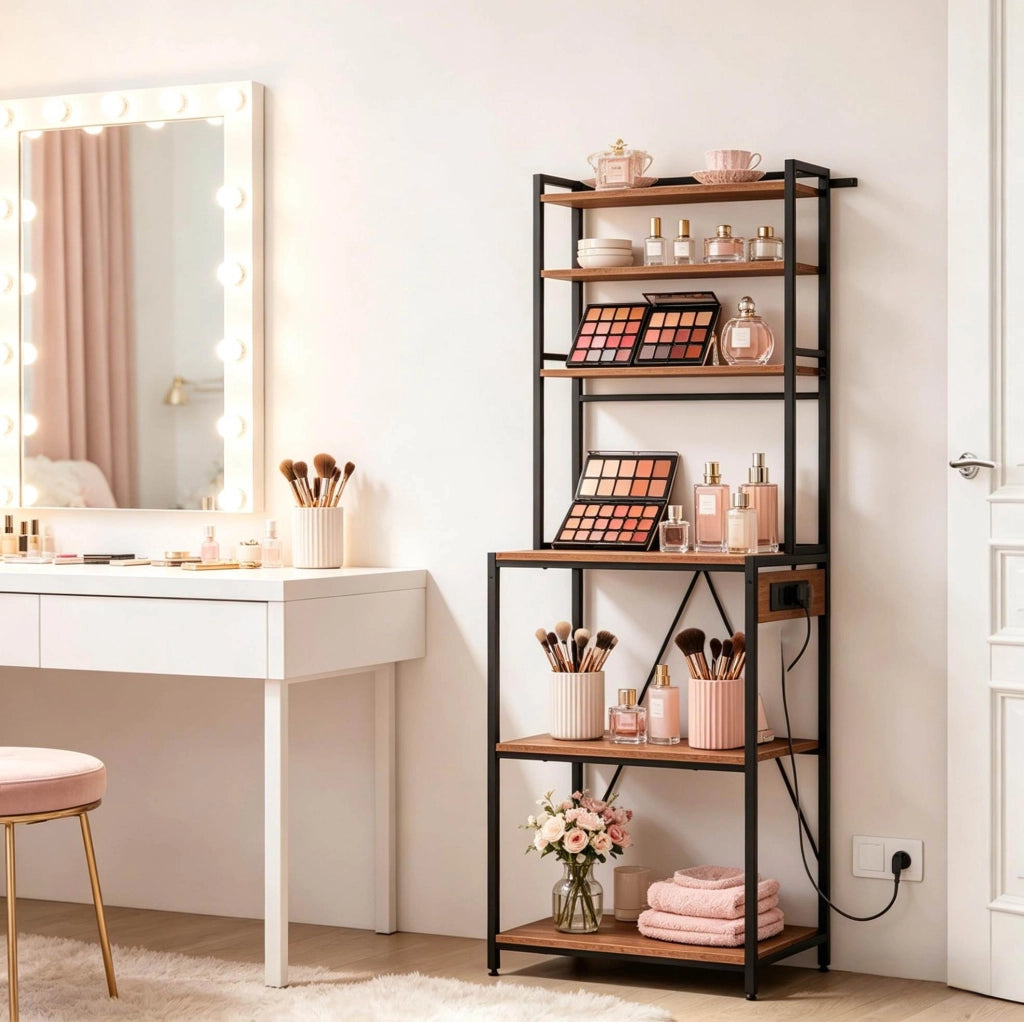 Scaffale cucina con prese elettriche e 6 ripiani