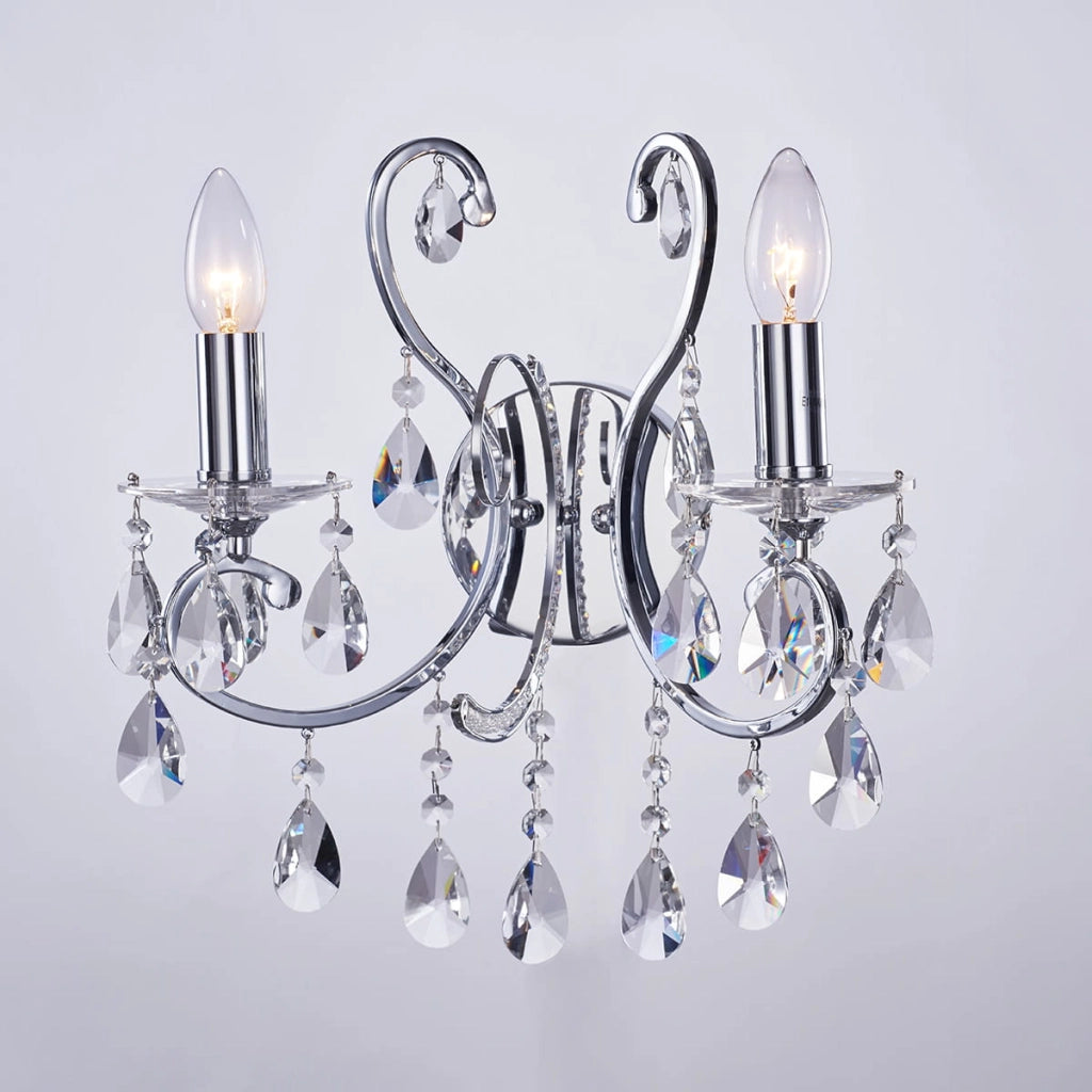 Lampadario Italux Barocco 2xE14 cristallo cromo trasparente
