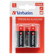 Verbatim 49922 Pile Alcaline C LR14 Mezza Torcia 1.5V 8000 mAh Confezione da 2 Pezzi