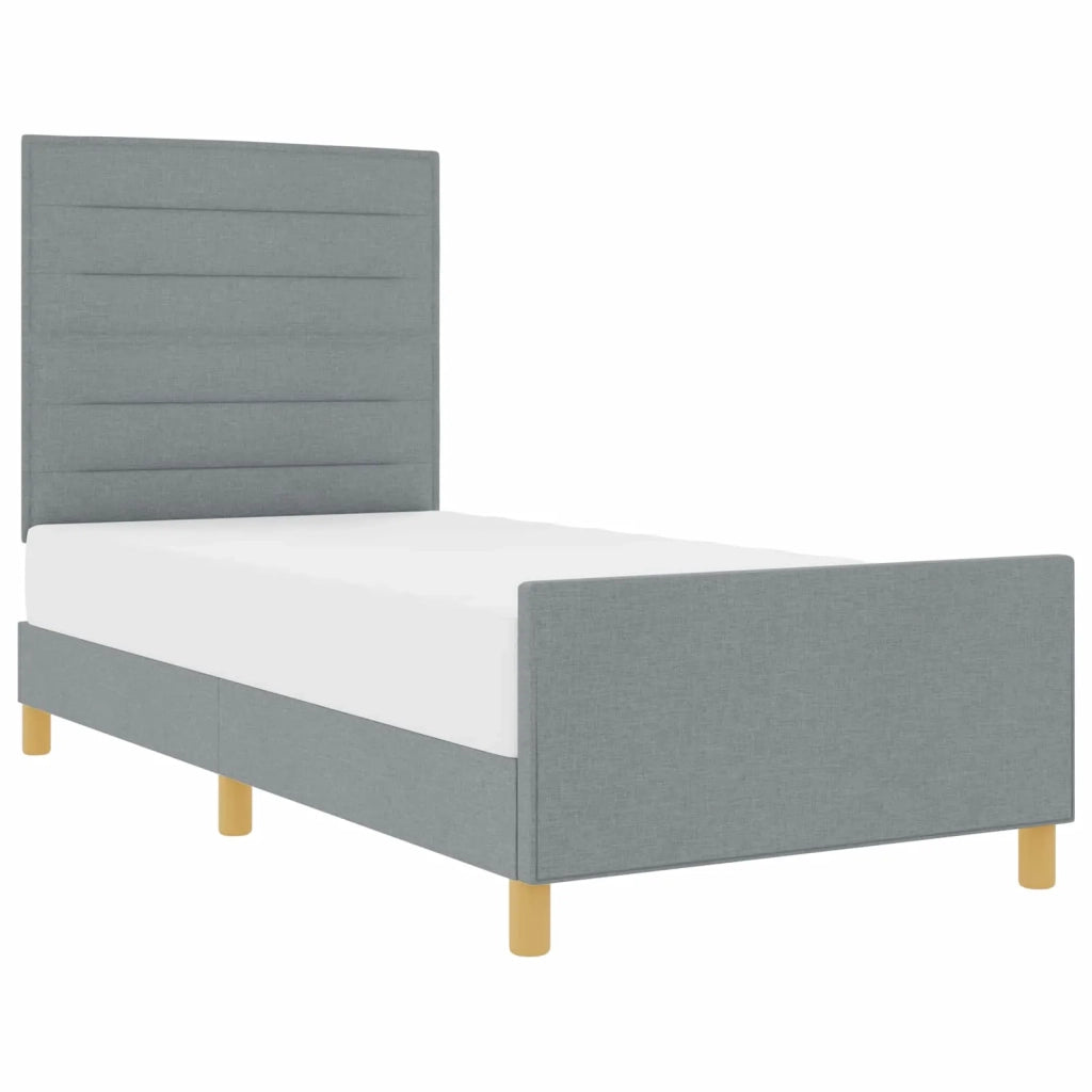 Struttura del letto Grigio chiaro 100 x 200 cm Tessuto