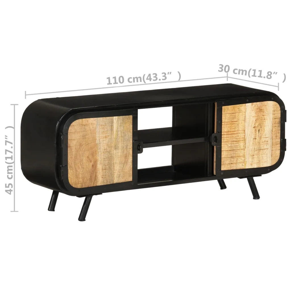 Mobile TV | Armadietto TV | Mobile Porta TV 110x30x45 cm in Legno Massello di Mango Grezzo