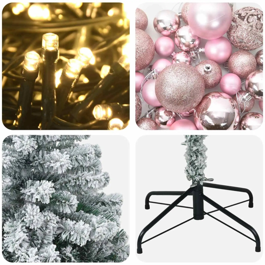 Albero di Natale Artificiale con Palline 150 cm 150 LED 3460816