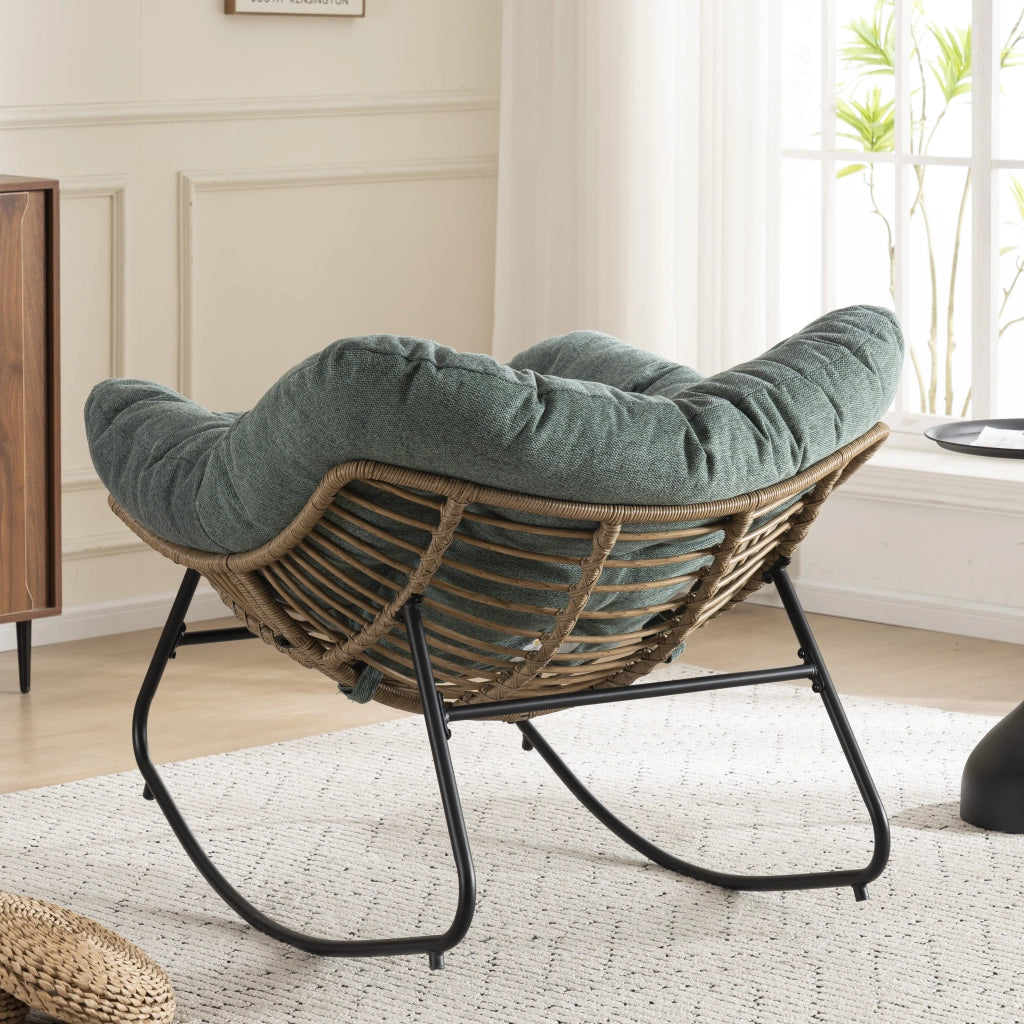 Poltrona a Dondolo in Velluto ¨C MINIMAL ¨C Grigio