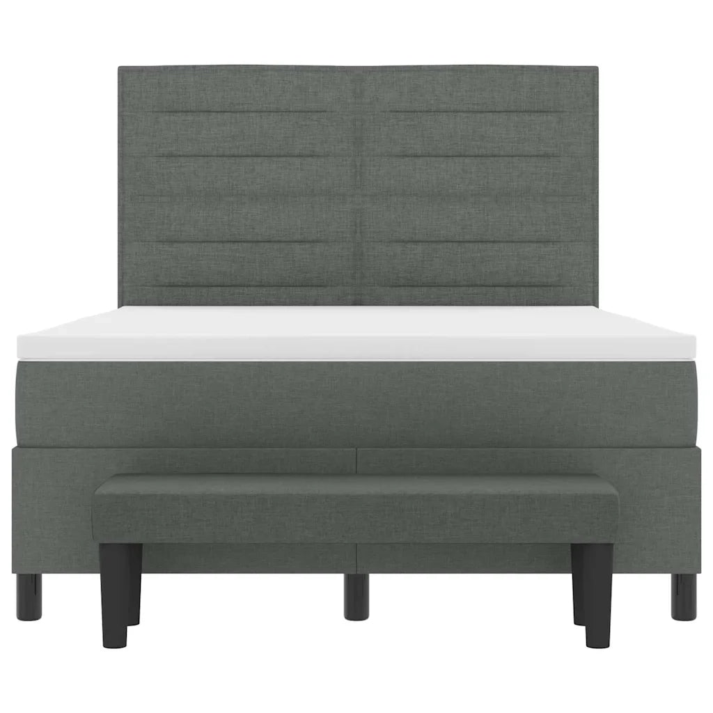 Letto a molle con cuscino Grigio scuro 140 x 190 cm Tessuto 3343989