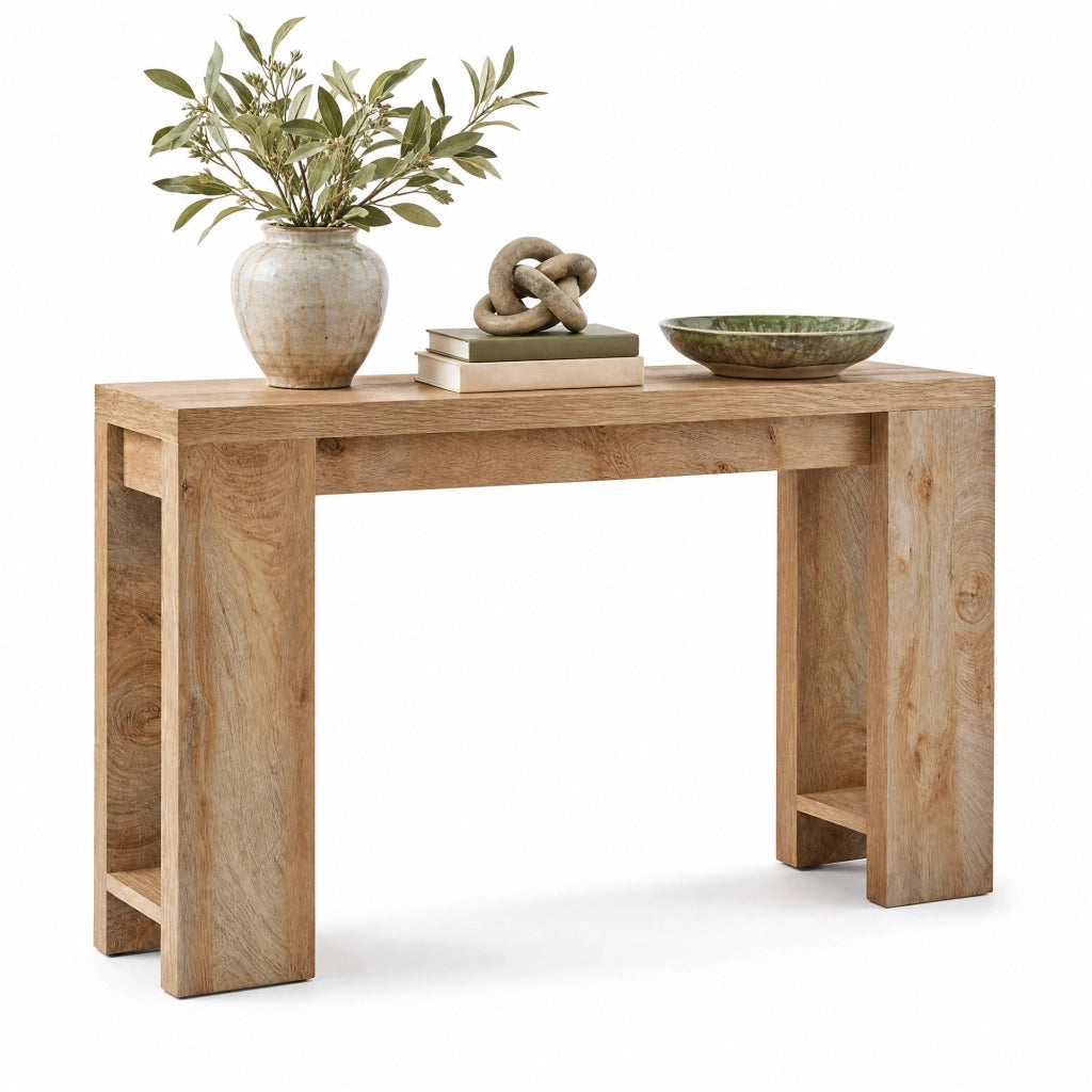 Tavolo consolle extra lungo in legno marrone 63 x 11;81 pollici