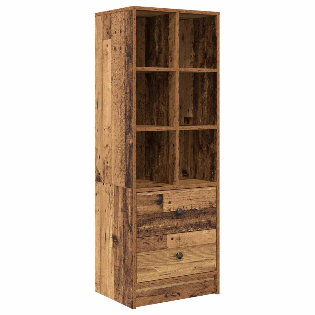 Scrivania | Tavolo da Ufficio con cassetto con lo scaffale 2 pz Legno vecchio