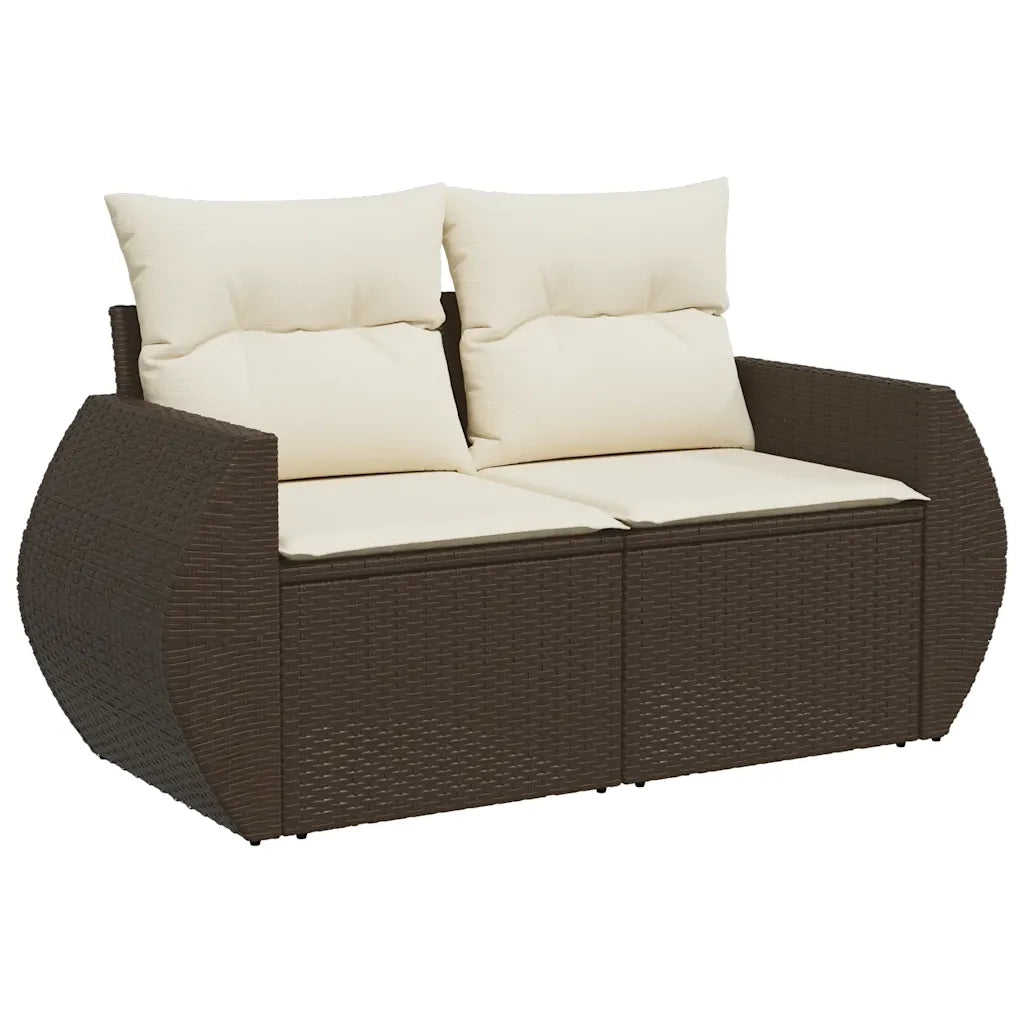 Divano da esterno-Set Divano da Giardino 6 pz con Cuscini Marrone in Polyrattan 287598