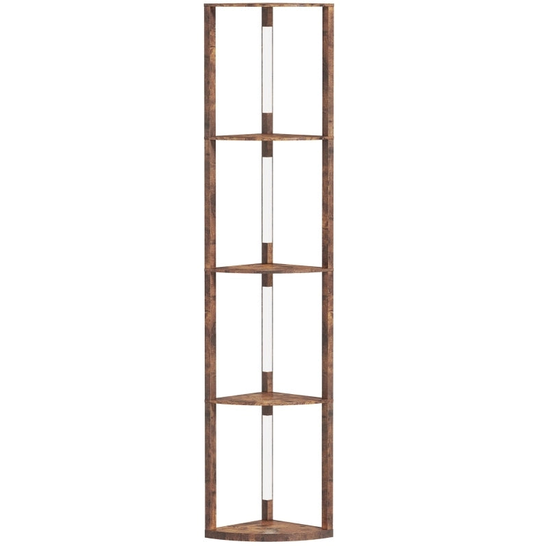 Lampada da terra LED con ripiani 41×29,5×163,5 cm in MDF marrone