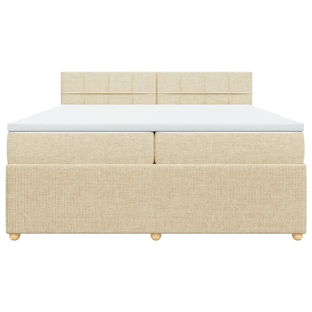 Giroletto a Molle con Materasso Crema 200x200 cm in Tessuto 3289868
