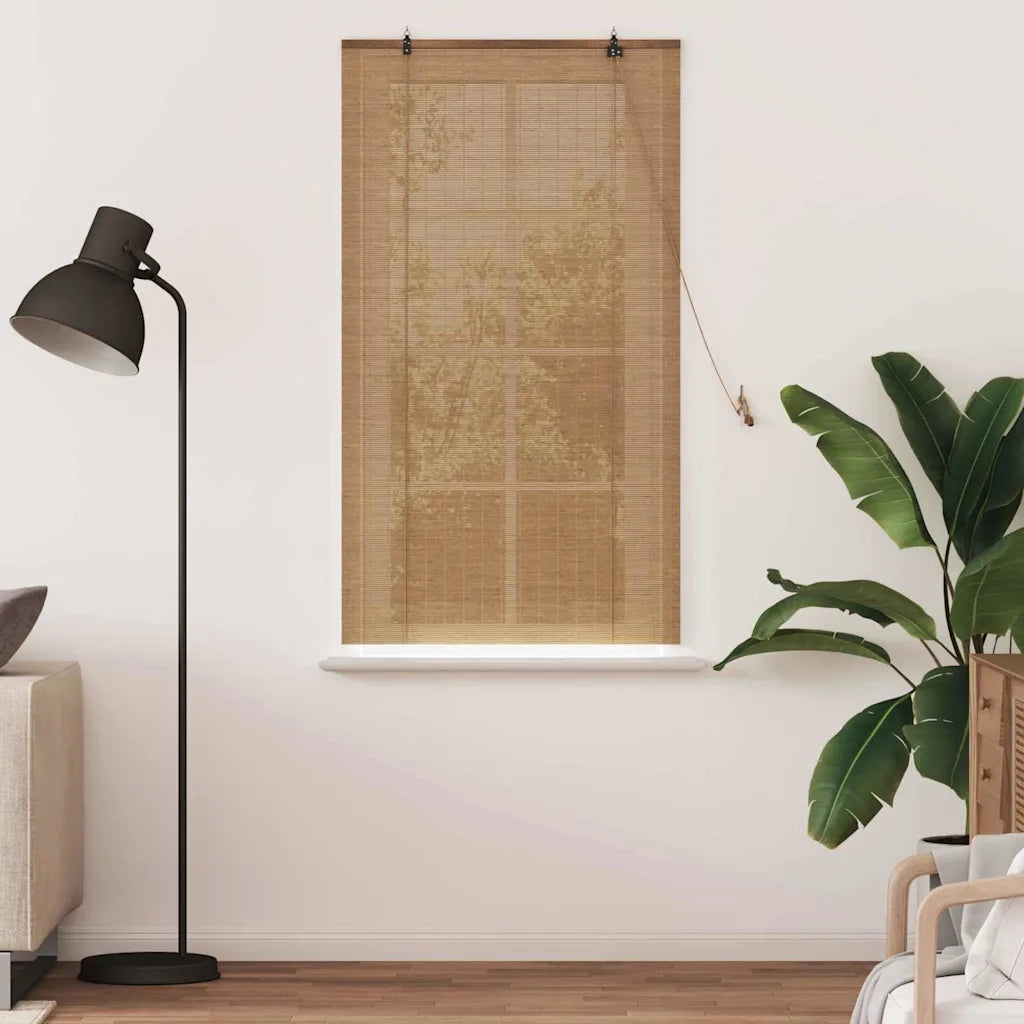 Tenda a rullo con tende-Tenda avvolgibile Marrone 80 x 160 cm Bamb¨´ 527377