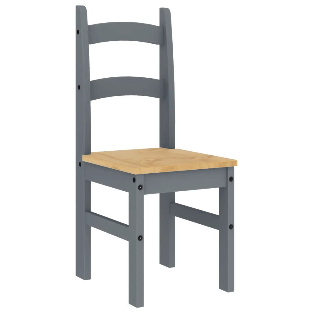 Sedie da Pranzo 2 pz | Sedie da cucina Grigie 40x46x99 cm Legno Massello di Pino