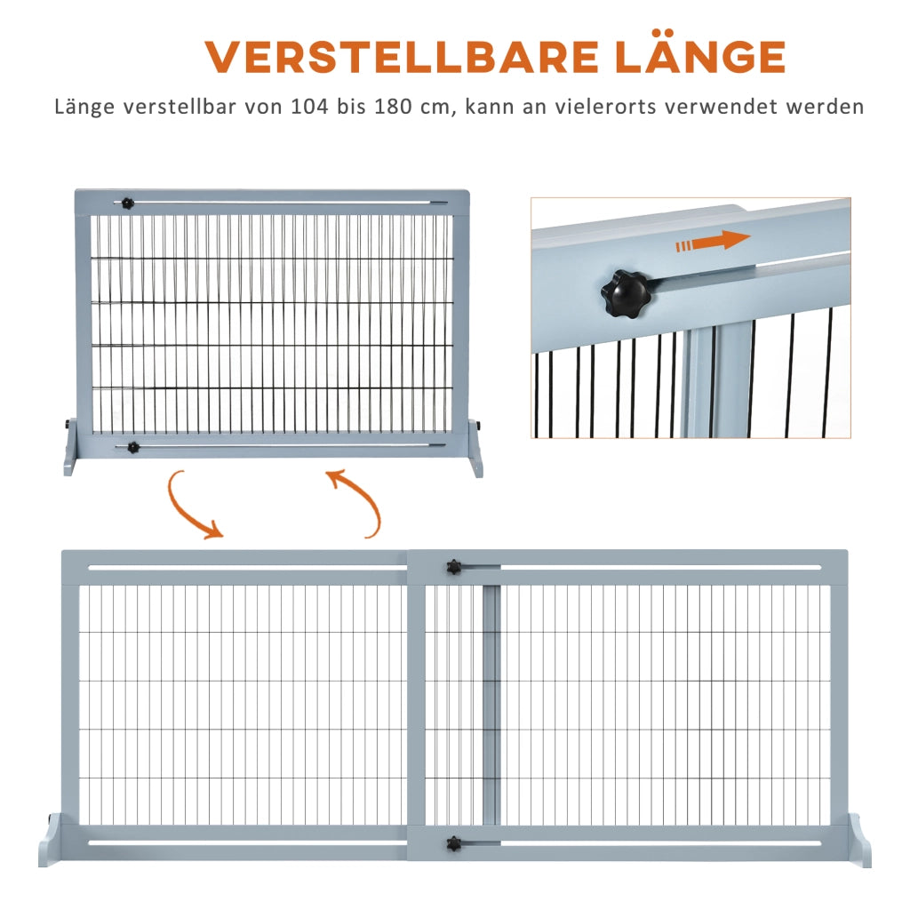 Cancello di sicurezza per cani e bambini ¨C Minimal ¨C Grigio blu e nero 180 cm
