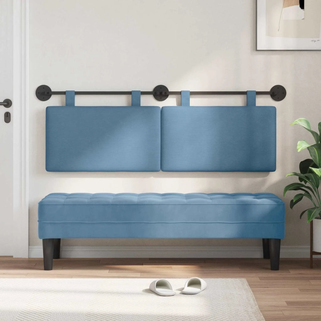 Testiera | Testata sospesa Blu Tessuto in Cords