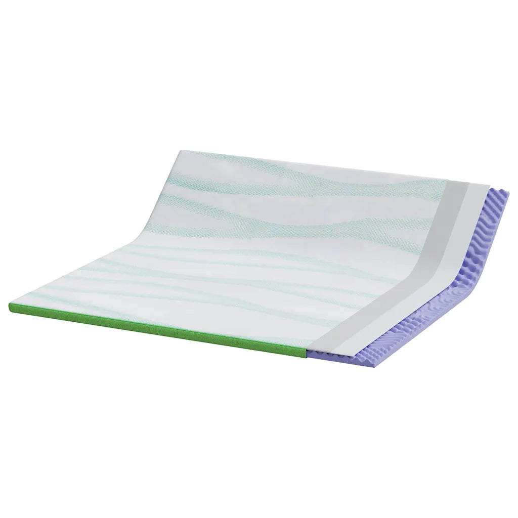Topper per materasso Bianco e Verde 200 x 200 cm 4106175