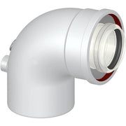 CURVA 87  ° COASSIALE M/F DN 60-100 CON PRESE ANALISI- Diam. 60/100- STABI- pezzi 1