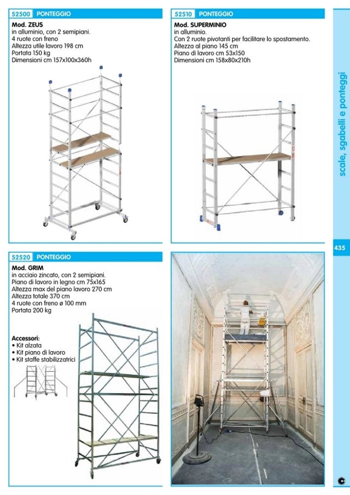 1pz ponteggio alluminio superminio 158x80xh210 cm cod:ferx.82822