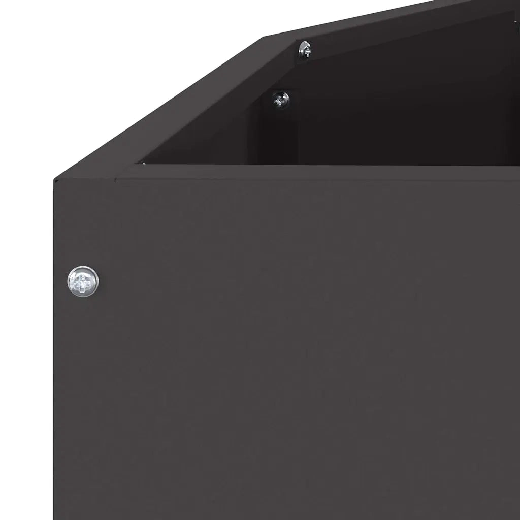 Fioriera semi-tonda moderna da esterno 120 x 60 x 35 cm in acciaio nero 02_0052922