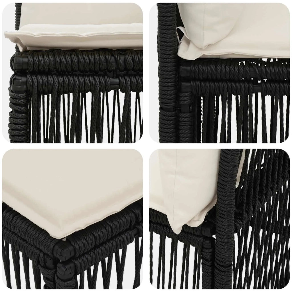 Set Divano da Giardino 4 pz Nero polyrattan 3434179