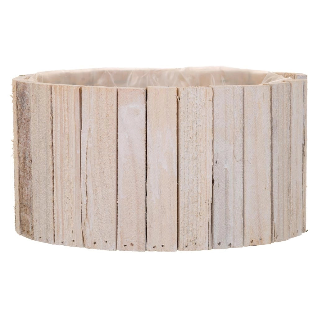 Set di 2 cestini rotondi in legno marrone