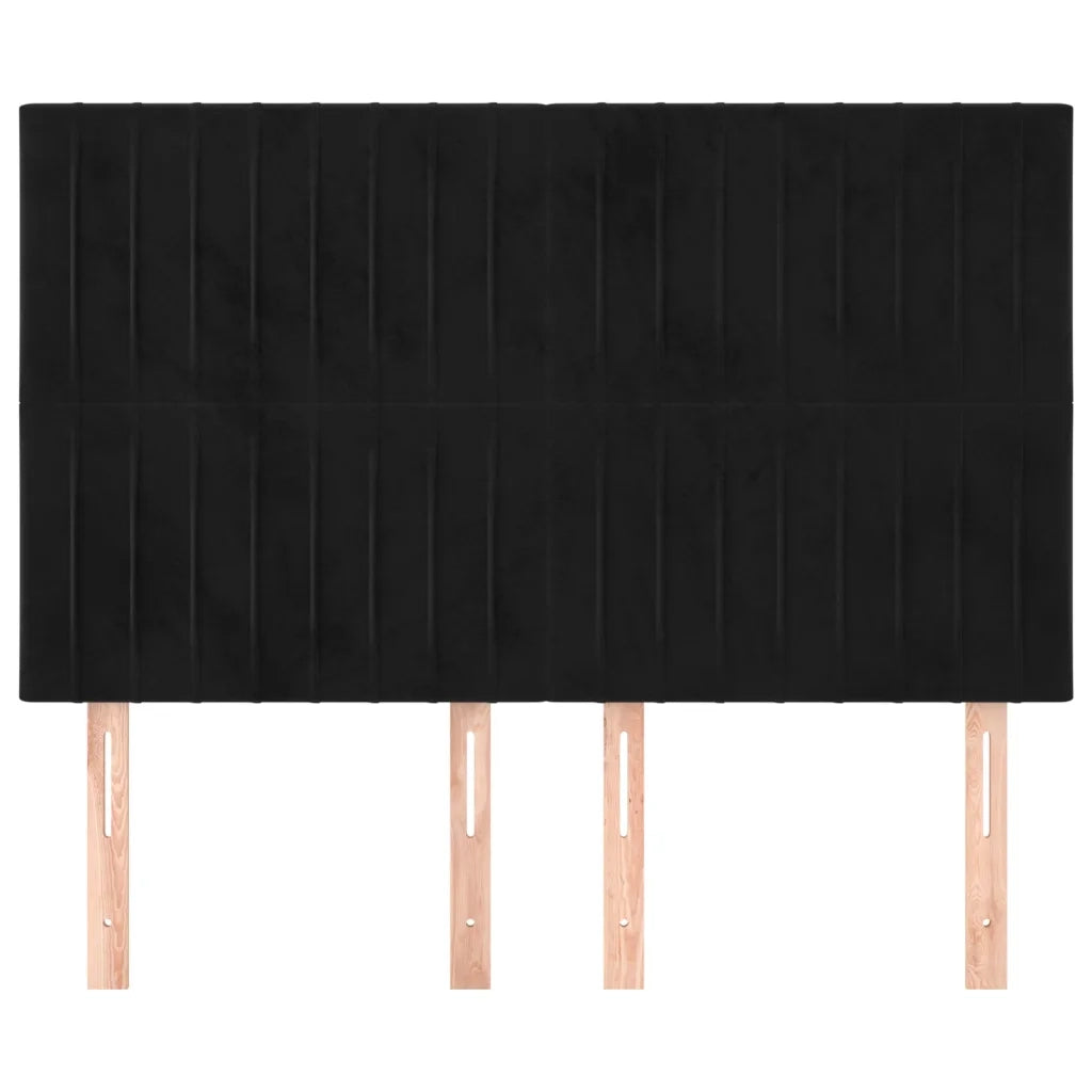 Testiera | Testata Nera 144x5x118/128 cm Velluto