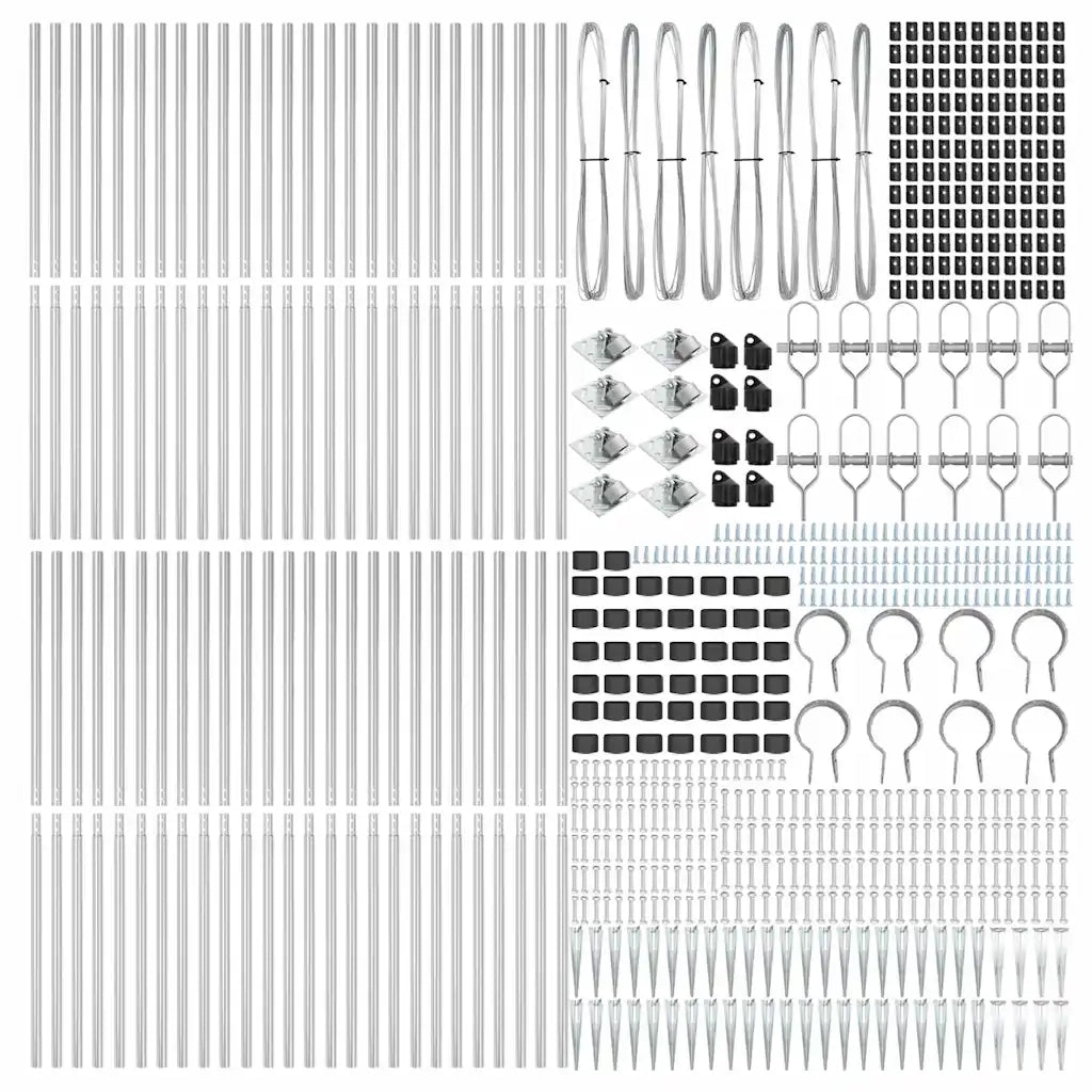 Palo della recinzione 52 pcs Grigio 3,2 x 3,2 x 165 cm