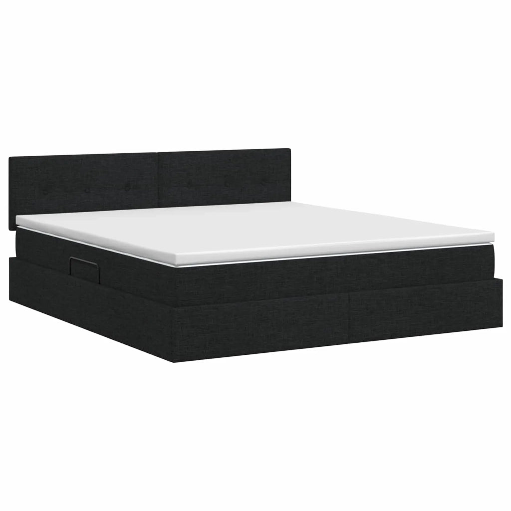 Letto con contenitore e materasso Nero 160 x 200 cm Velluto 3458633
