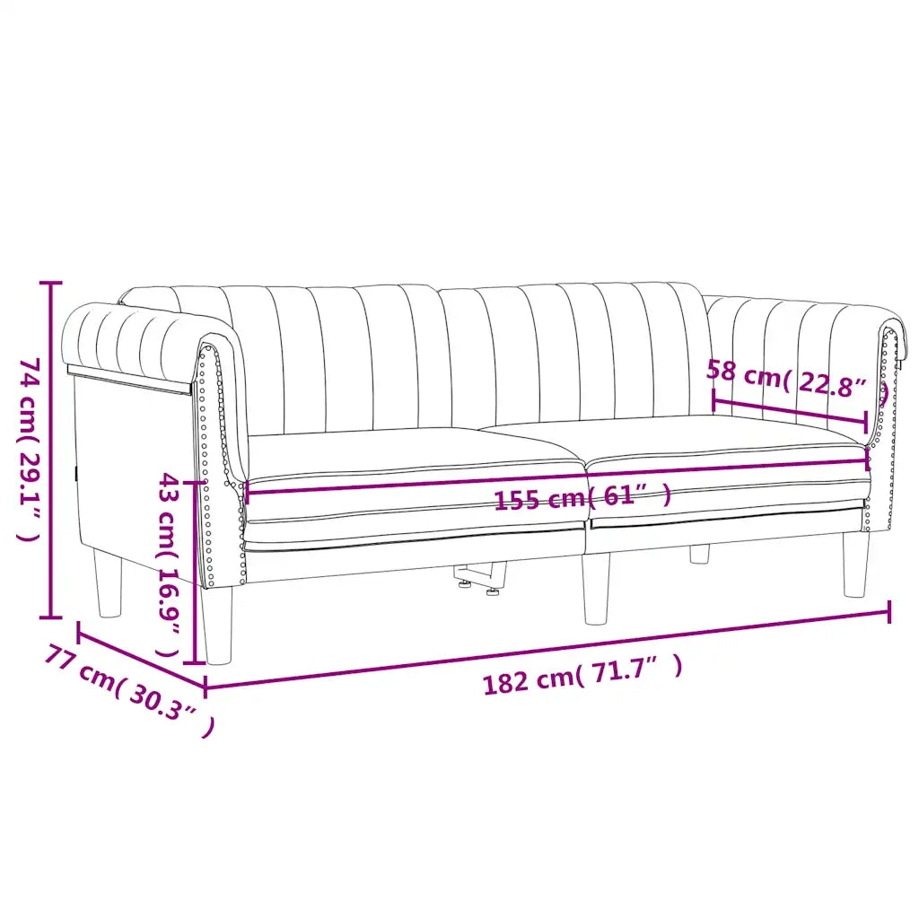 Divano a 2 Posti-Sofa 2 Posti Grigio Chiaro in Velluto