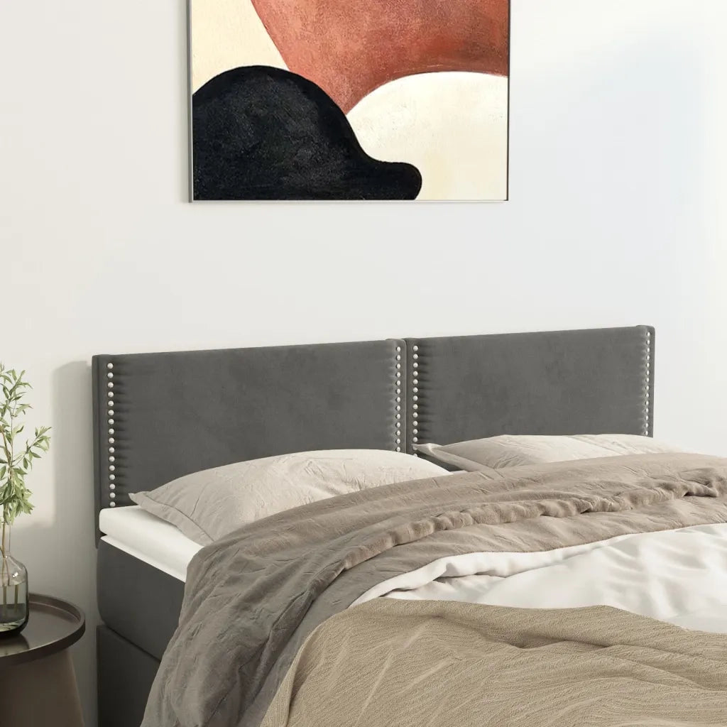 Testiera | Testata Grigio Scuro 144x5x78/88 cm in Velluto