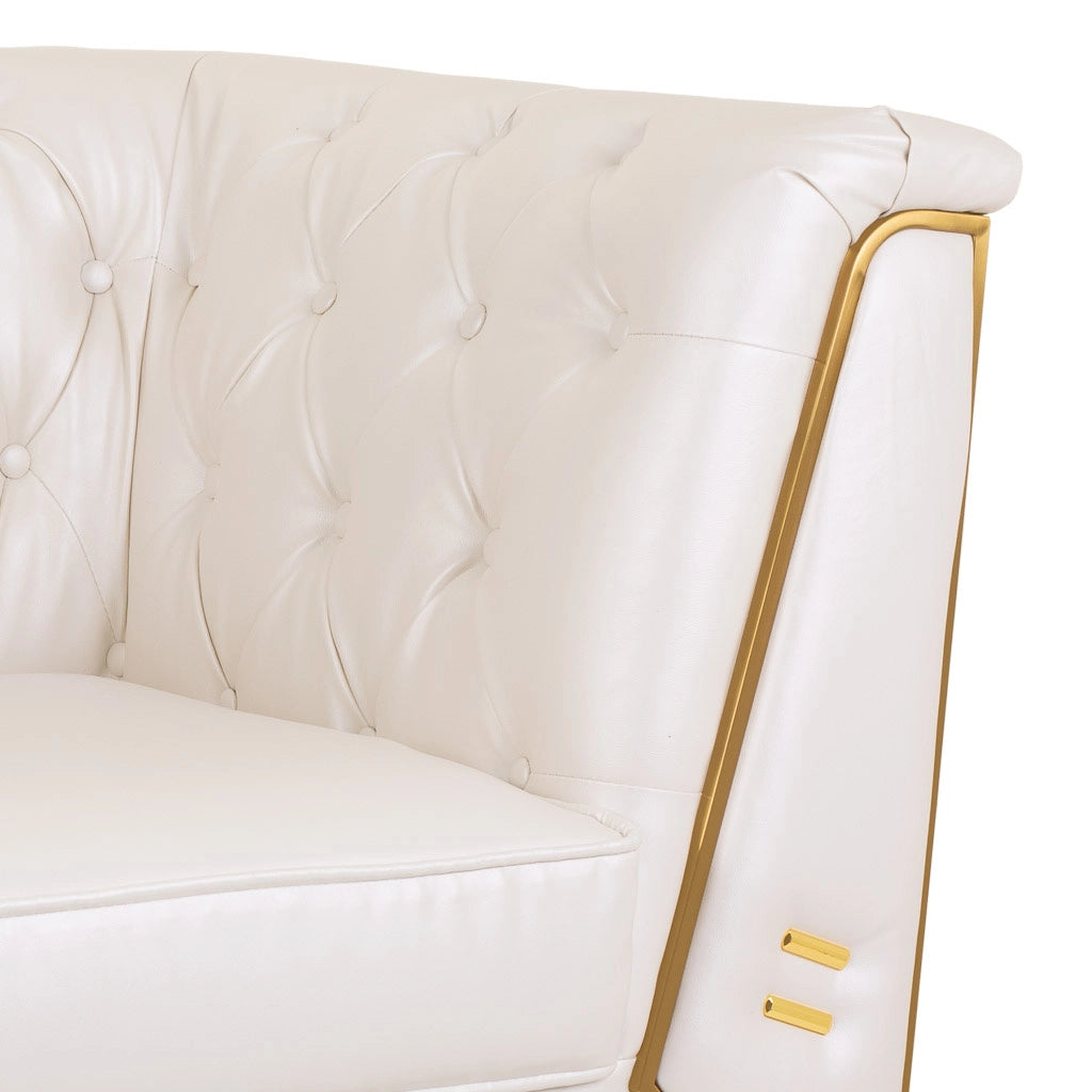 Poltrona imbottita bianca 104x72x75h