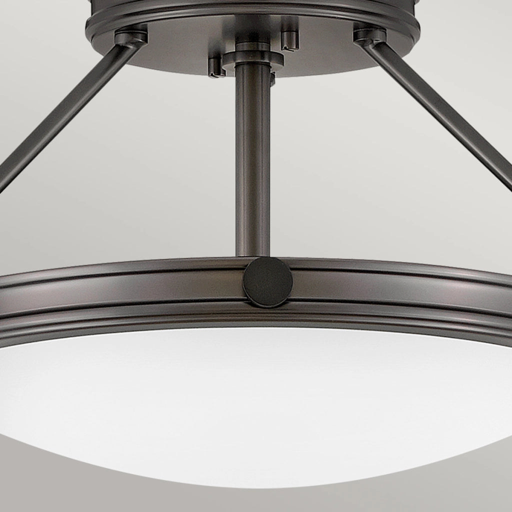 Plafoniera industriale nera Ø42 Collier Hinkley 3xE14