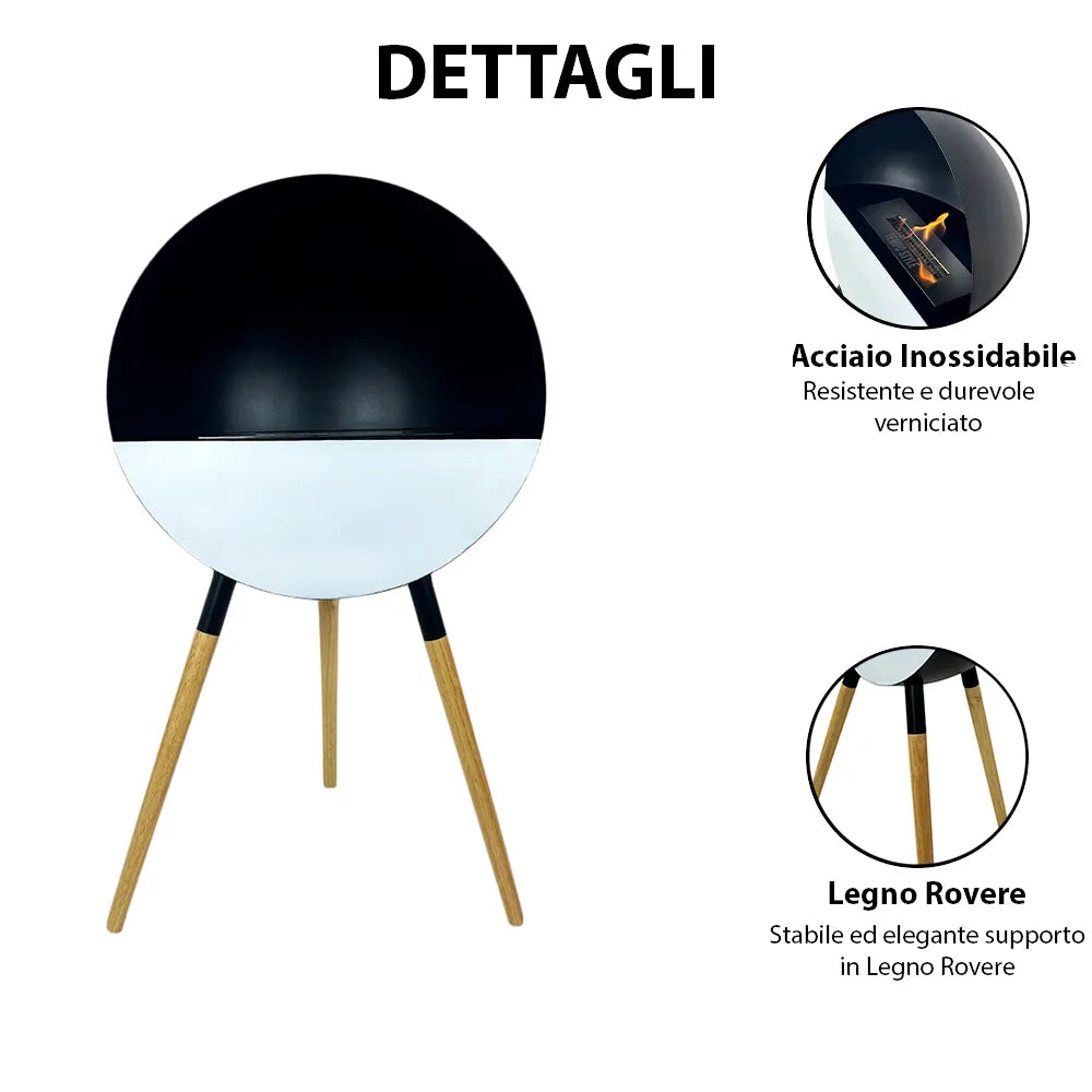 Biocamino JUPITER - Nero/Legno Rovere