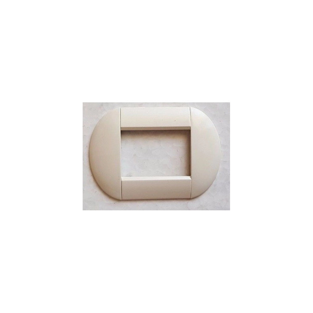 Trade Shop - Placca Placche Placchette Compatibili Living International Light Bombate Bticino - Avorio -3 Fori     -