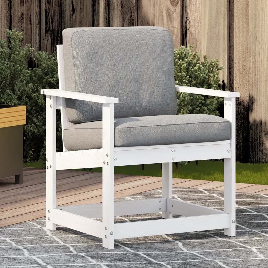 Sedia da Giardino Bianca 62x56x77 cm in Legno Massello di Pino 832626