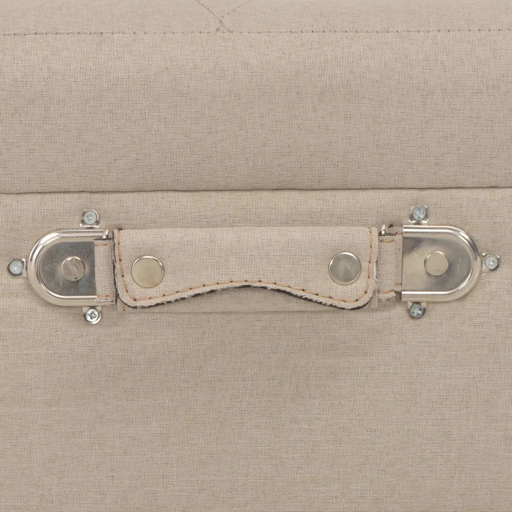 Sgabelli con Contenitore 3 pz in Tessuto Beige