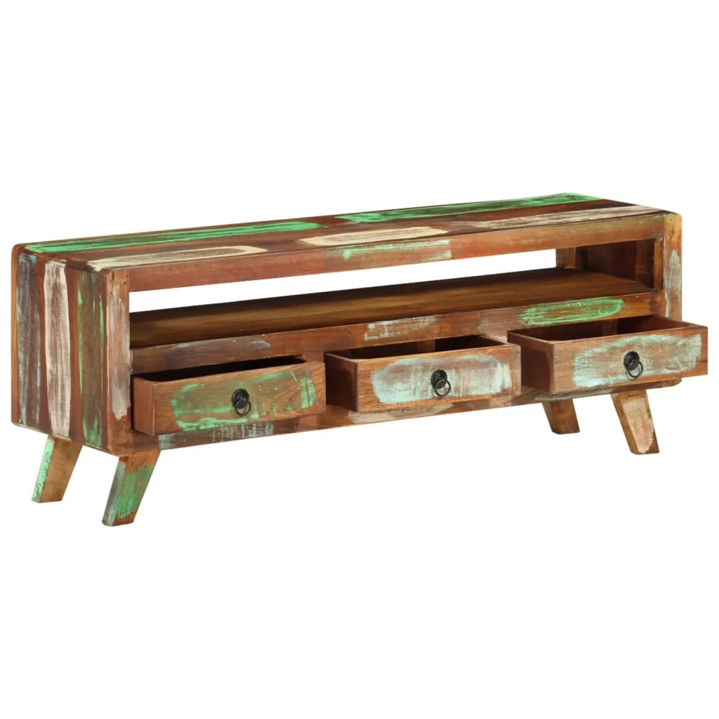 Mobile Porta TV Multicolore 110x30x40 cm in Legno di Recupero 337063