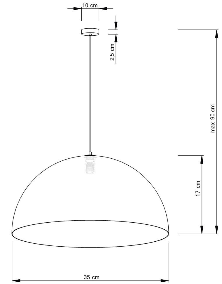 Lampada a sospensione Sfera Sigma Ø35 bianco rame E27